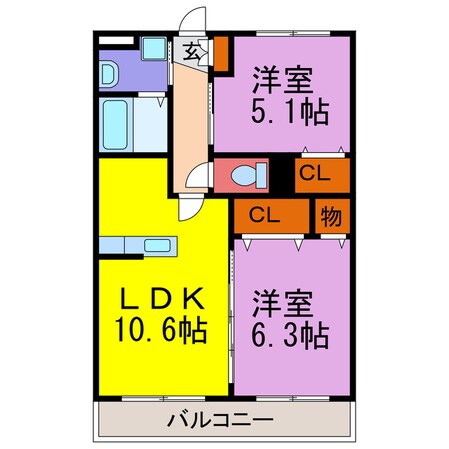 ユーミー福崎の物件間取画像